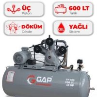 Hava Kompresörü Pistonlu 600 lt 3 Kafa 8 Bar 10 Hp GP600